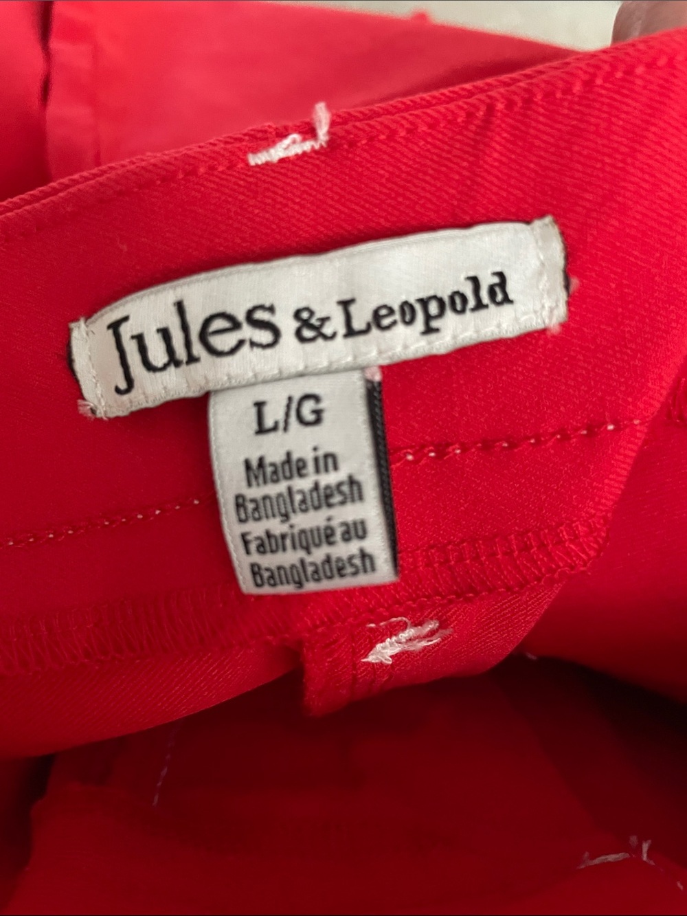 Jules & Leopold Red Wide Leg Cropped High Waist Pants Sz Large - Picture 7 of 8